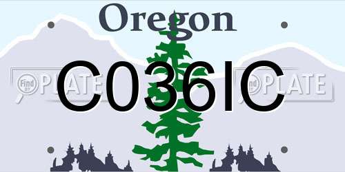 C036IC Oregon License Plate