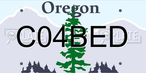 C04BED Oregon License Plate