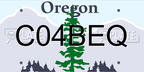C04BEQ Oregon License Plate