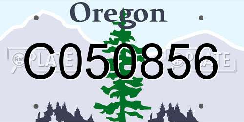 C050856 Oregon License Plate