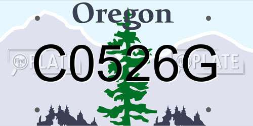 C0526G Oregon License Plate