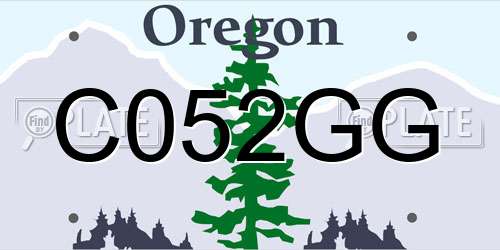 C052GG Oregon License Plate