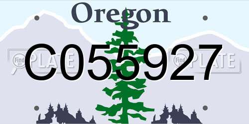 C055927 Oregon License Plate
