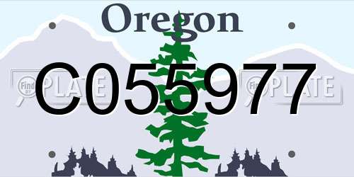 C055977 Oregon License Plate