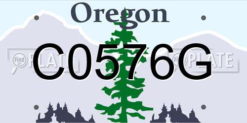 C0576G Oregon License Plate