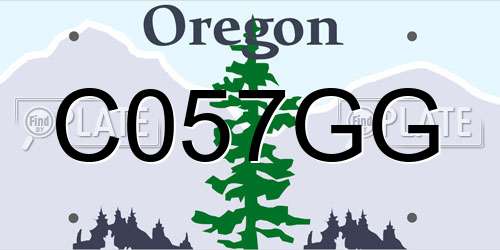 C057GG Oregon License Plate