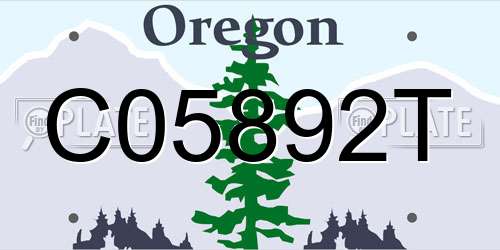 C05892T Oregon License Plate