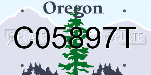 C05897T Oregon License Plate