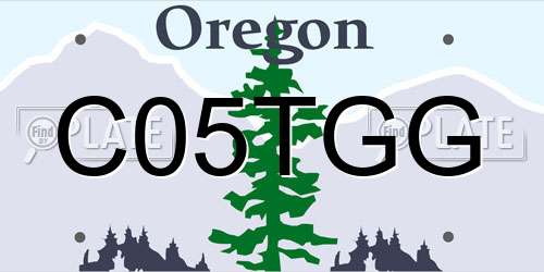 C05TGG Oregon License Plate