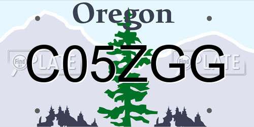 C05ZGG Oregon License Plate