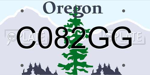 C082GG Oregon License Plate