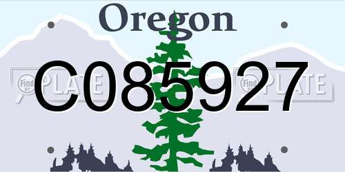C085927 Oregon License Plate