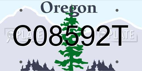 C08592T Oregon License Plate