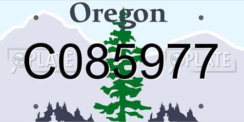C085977 Oregon License Plate
