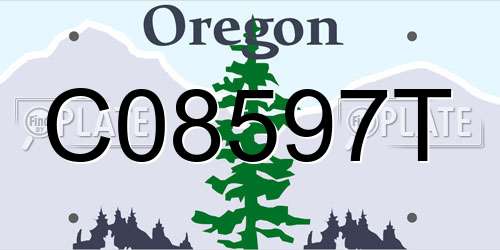 C08597T Oregon License Plate