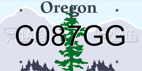 C087GG Oregon License Plate
