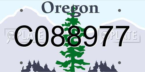 C088977 Oregon License Plate