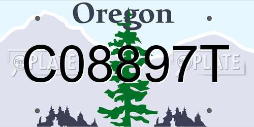C08897T Oregon License Plate
