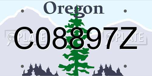 C08897Z Oregon License Plate