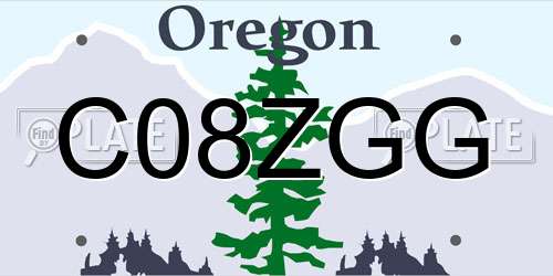 C08ZGG Oregon License Plate