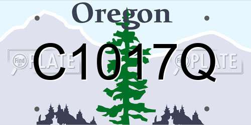 C1017Q Oregon License Plate