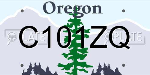 C101ZQ Oregon License Plate