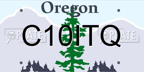 C10ITQ Oregon License Plate