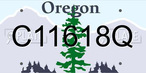 C11618Q Oregon License Plate