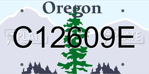 C12609E Oregon License Plate