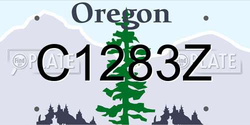 C1283Z Oregon License Plate