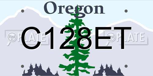 C128ET Oregon License Plate