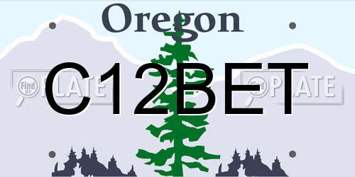 C12BET Oregon License Plate
