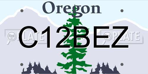 C12BEZ Oregon License Plate