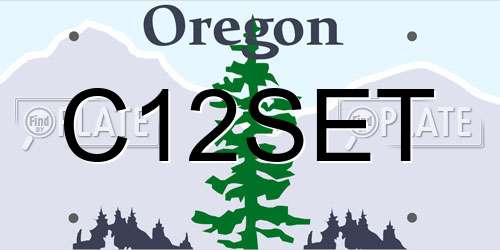 C12SET Oregon License Plate