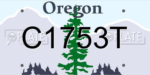 C1753T Oregon License Plate