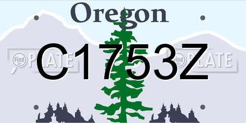 C1753Z Oregon License Plate