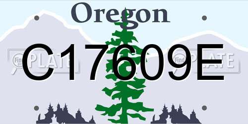 C17609E Oregon License Plate