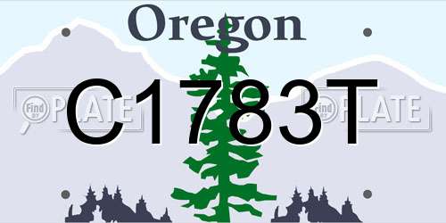C1783T Oregon License Plate