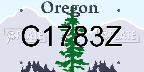 C1783Z Oregon License Plate