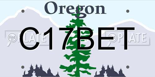 C17BET Oregon License Plate