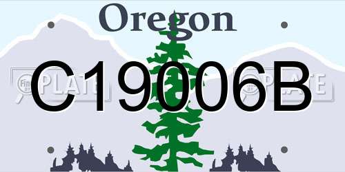 C19006B Oregon License Plate