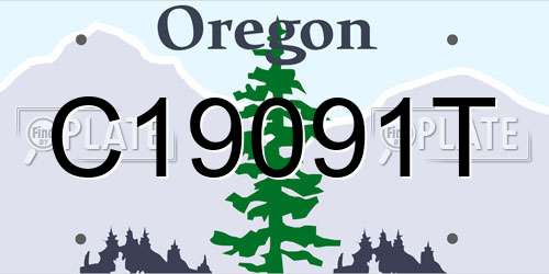 C19091T Oregon License Plate