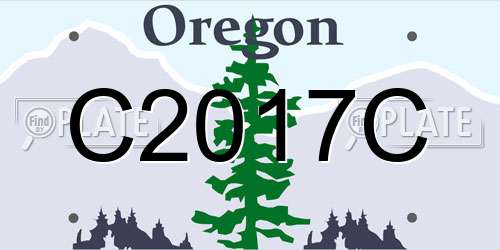 C2017C Oregon License Plate