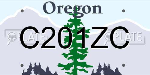 C201ZC Oregon License Plate