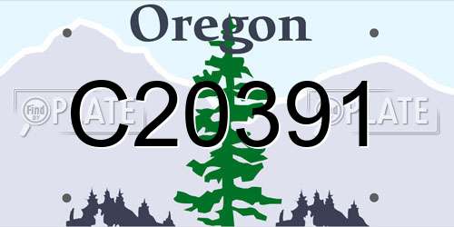 C20391 Oregon License Plate