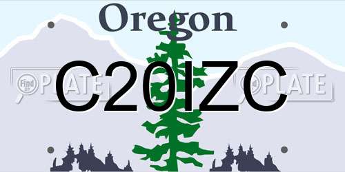 C20IZC Oregon License Plate