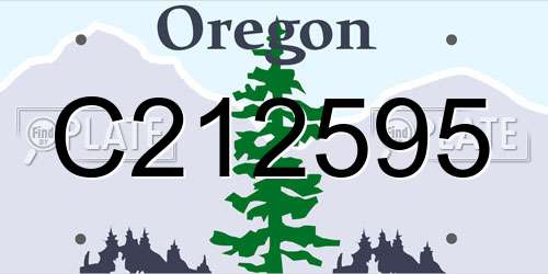 C212595 Oregon License Plate