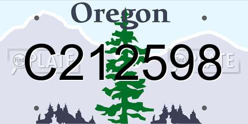C212598 Oregon License Plate
