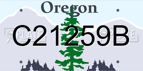 C21259B Oregon License Plate