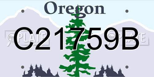 C21759B Oregon License Plate